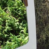 Beige and brown plastic mirror from the 70s