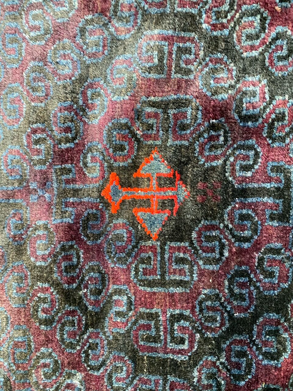 Handmade handmade Afghan Belutch vintage carpet 122x206 cm