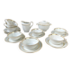 Service à thé/café vintage en porcelaine Bernardaud & Cie Limoges France blanche doré