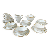 Vintage Bernardaud & Cie Limoges France porcelain tea/coffee set in white and gold