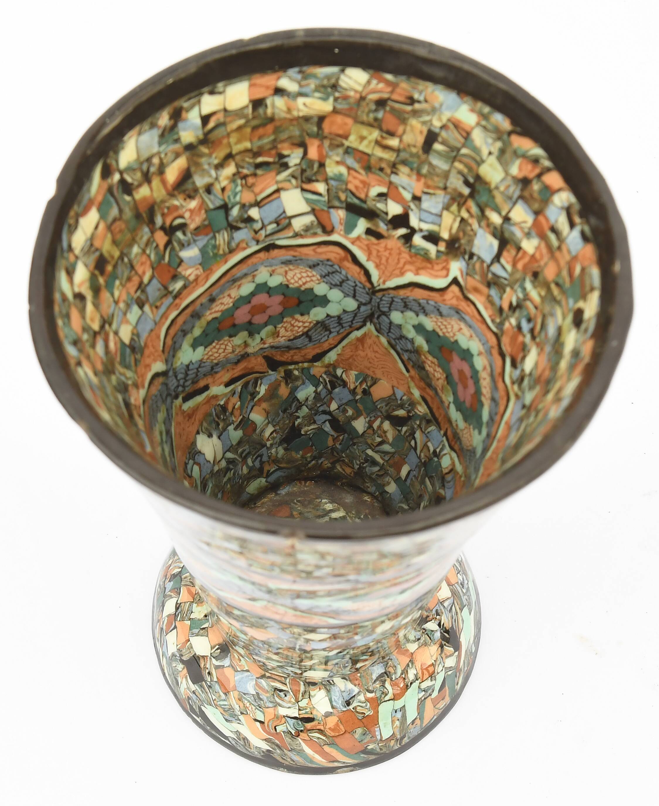 Jean Gerbino (1876-1966) for Vallauris Mosaic mixed earth vase