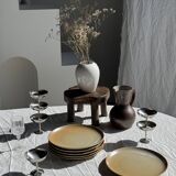 Set of 6 stoneware plates Village France D24