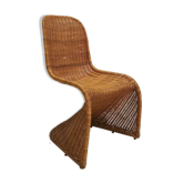 Chaise S en osier 1970