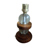 Wood and crystal lamp