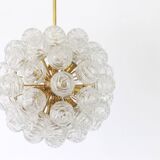 Spectacular Sputnik chandelier with snow glass balls, Doria, Germany, 1970s.