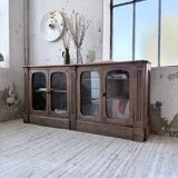 Enfilade display cabinet, solid oak, 1920.