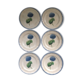 Lot of 6 plates décor hydrangea