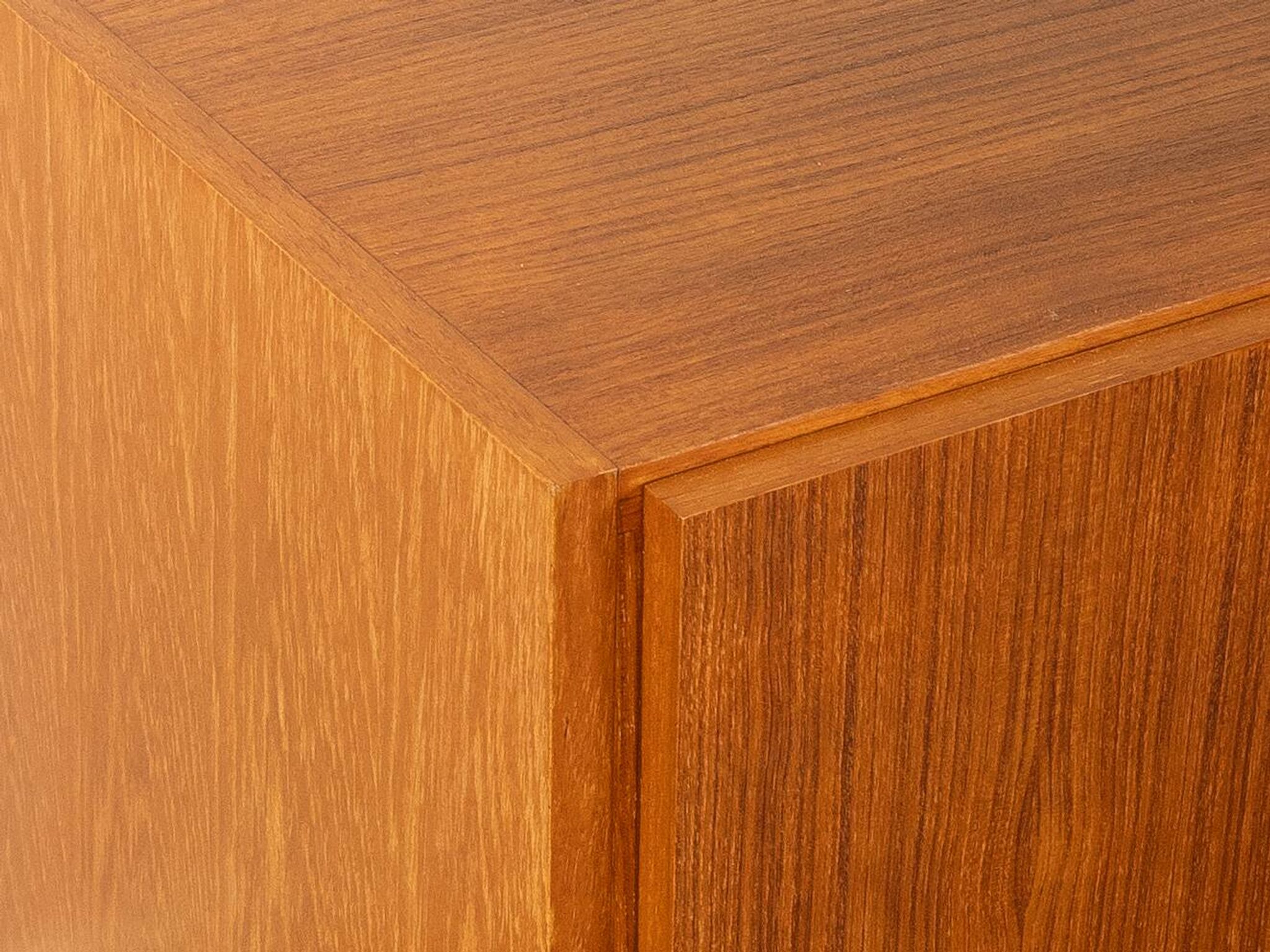 Two-piece hi-fi sideboard from the 1960s, teak veneer