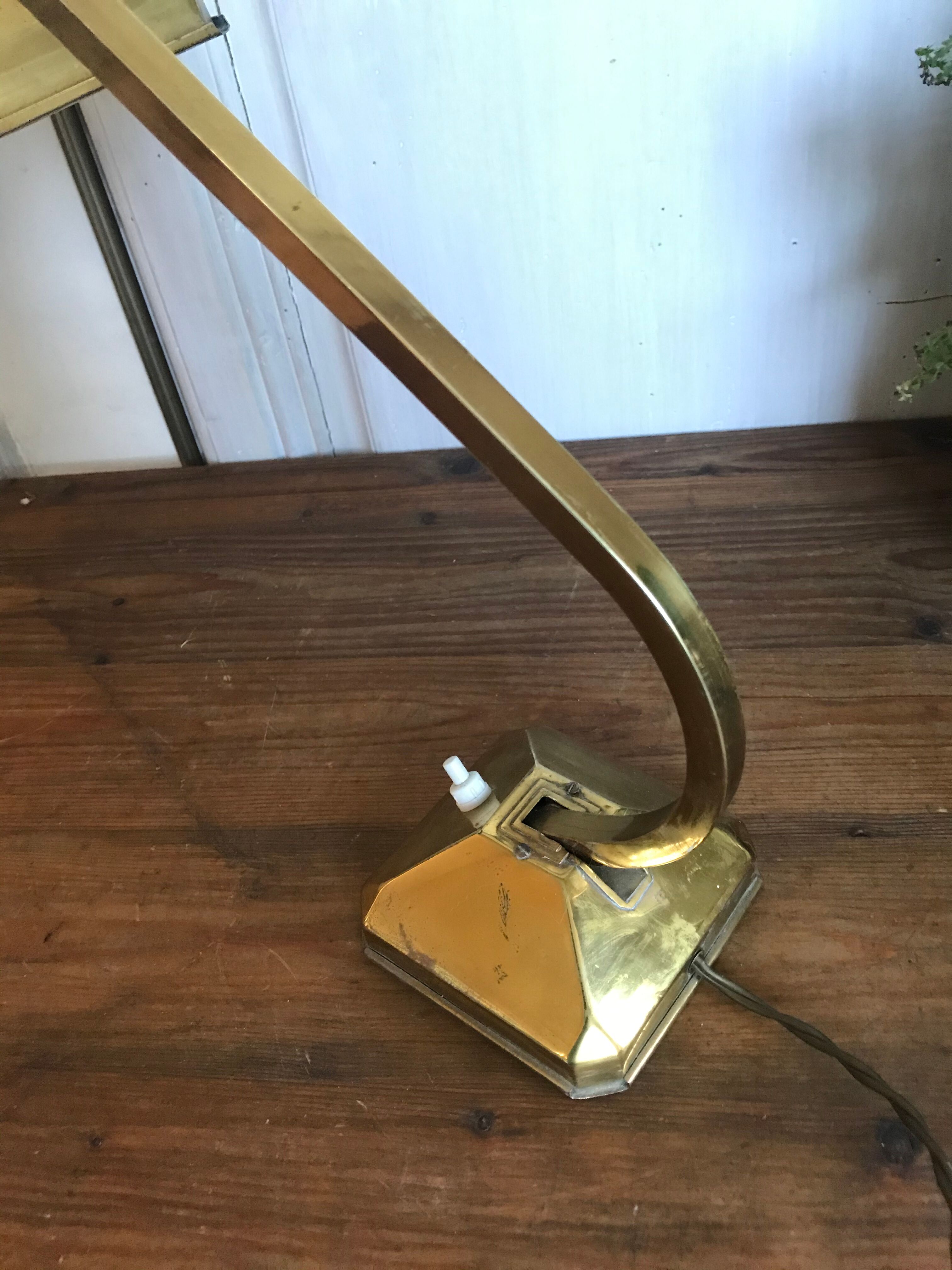 Art Deco brass desk lamp