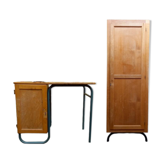 Cabinet and school desk