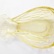 Bird bowl, in pale yellow crystal glass