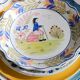 Set of two vintage majolica plates, Mister and Missus.