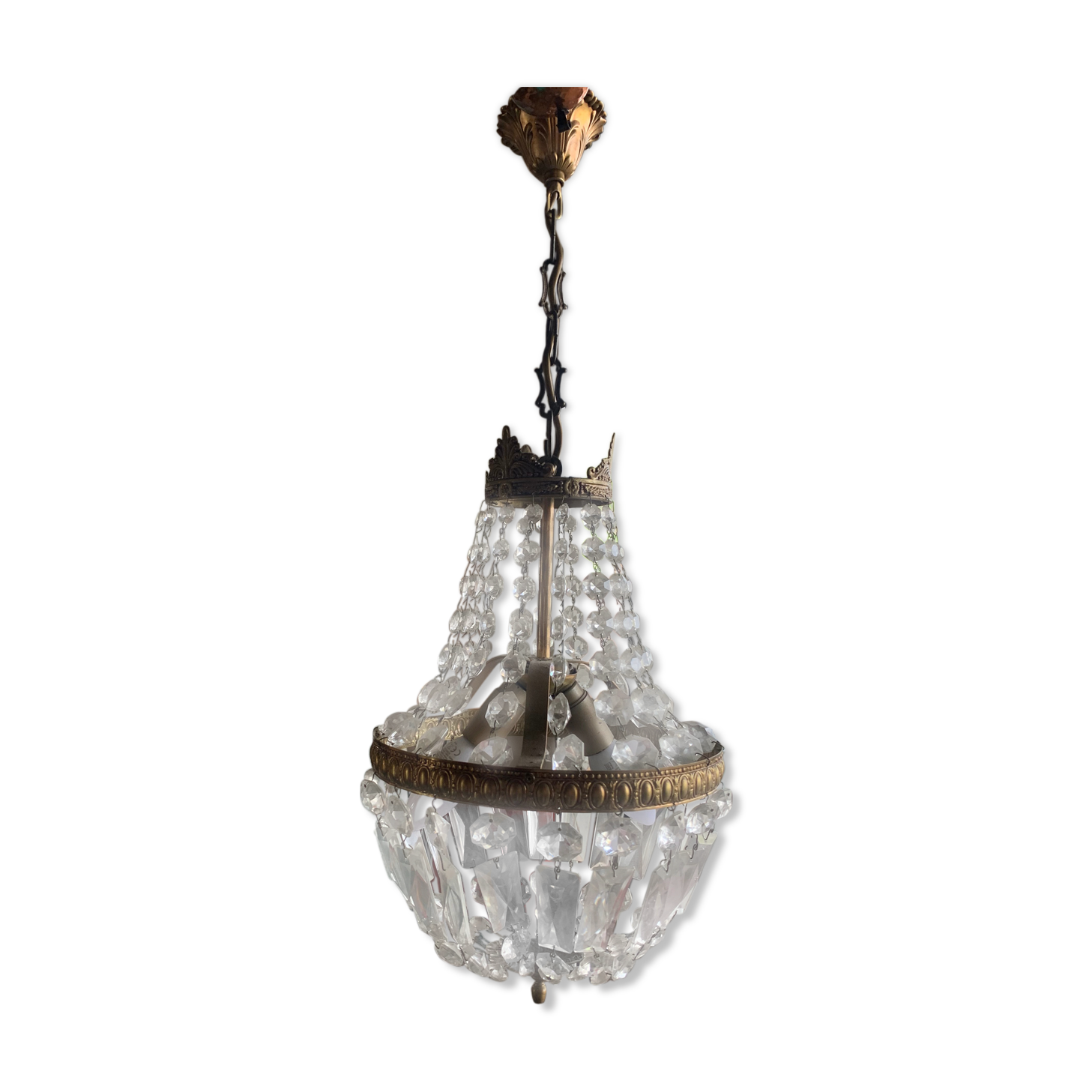 Lustre mongolfière à pampilles