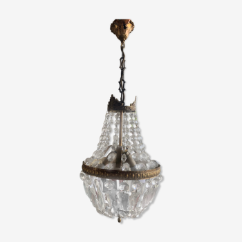 Lustre mongolfière à pampilles