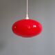 Suspension vintage en opaline rouge, années 1960-70