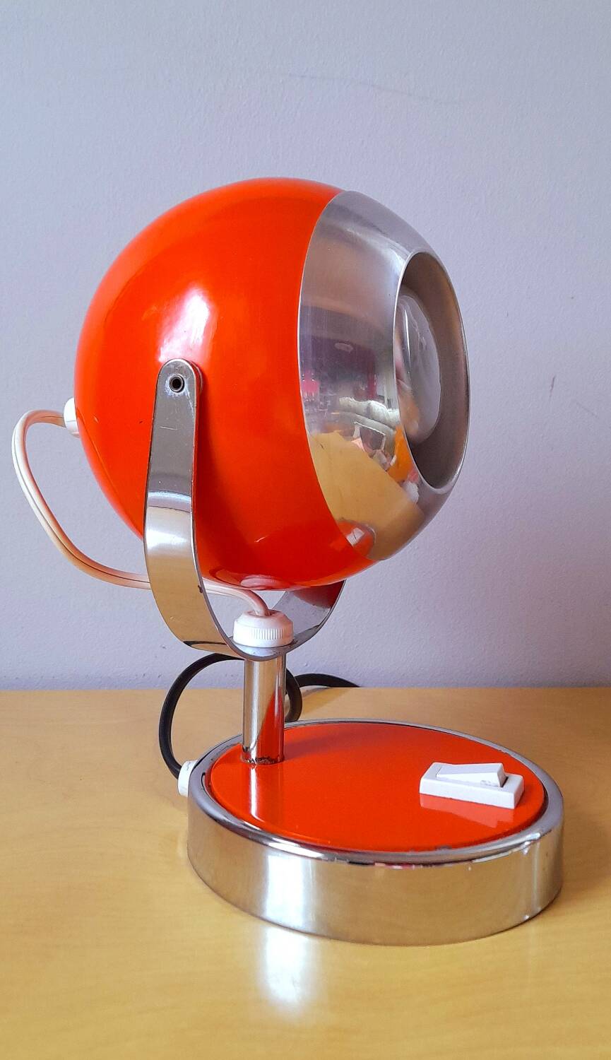 Space age eyeball lamp orange 70s
