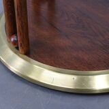 Vienna Secession coffee table in oak and brass, Czechoslovakia, 1920s.