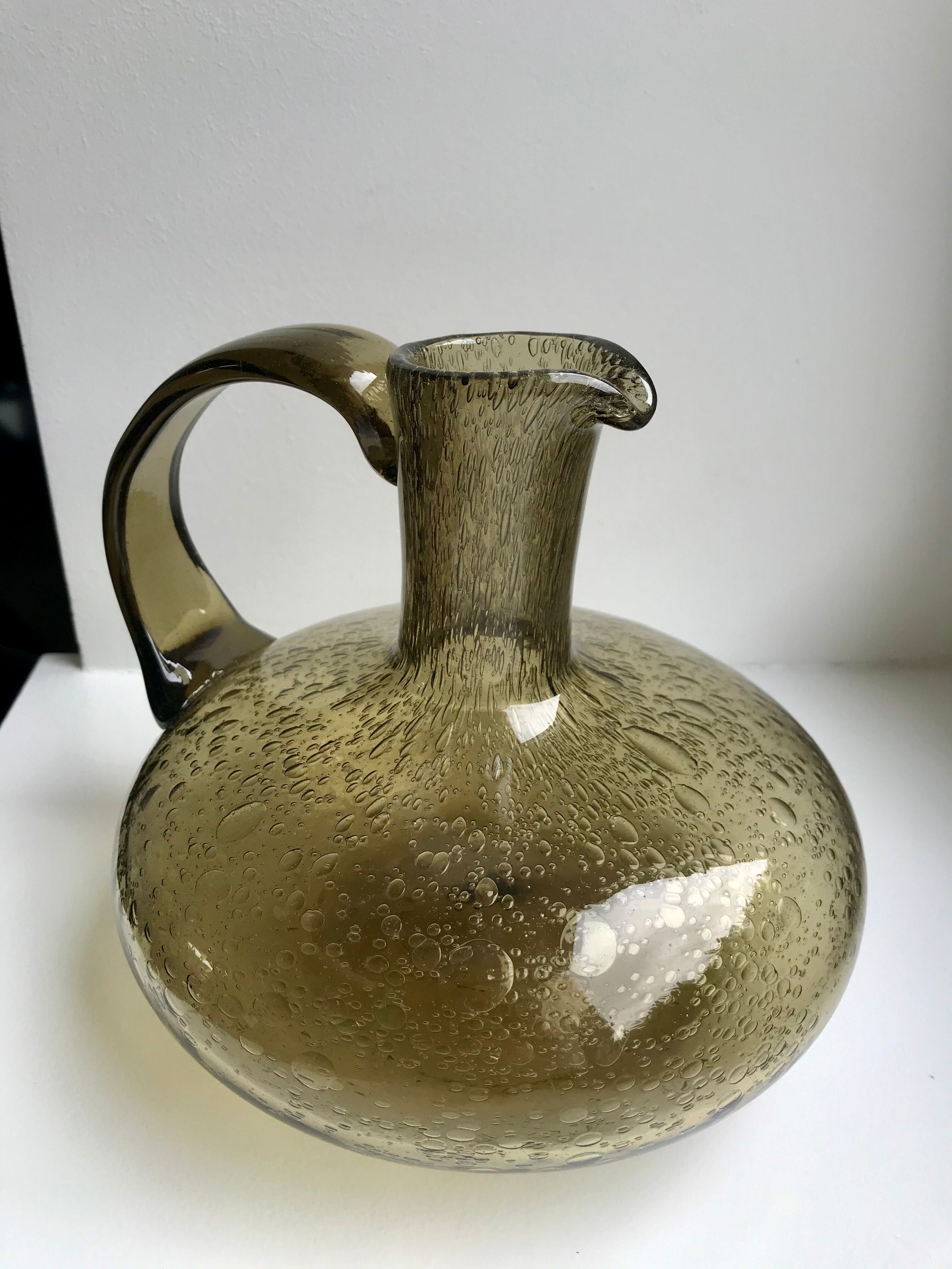 Glass decanter Biot 60s 70s