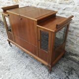 Bar cabinet on casters in walnut