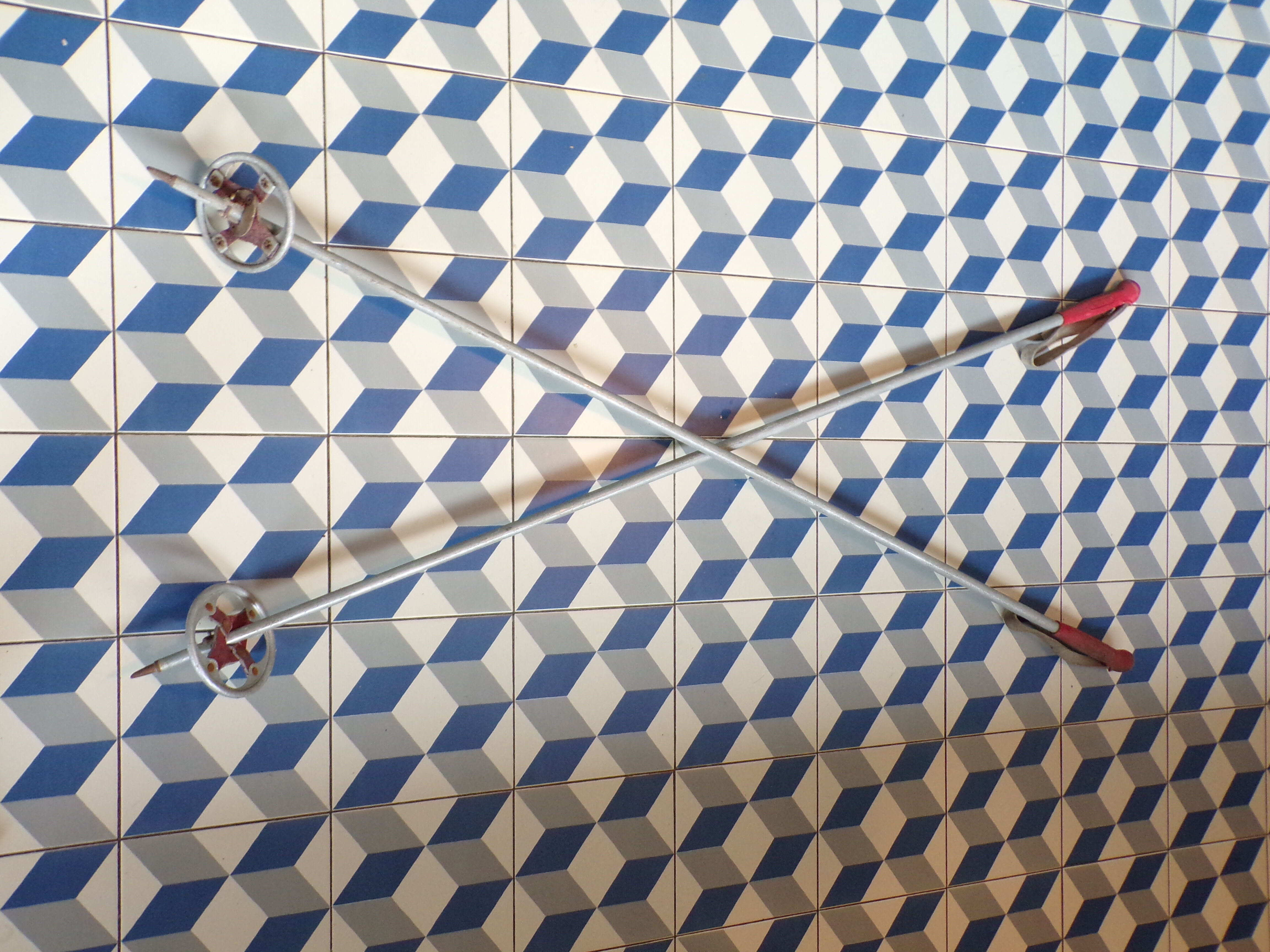 Vintage aluminum ski poles