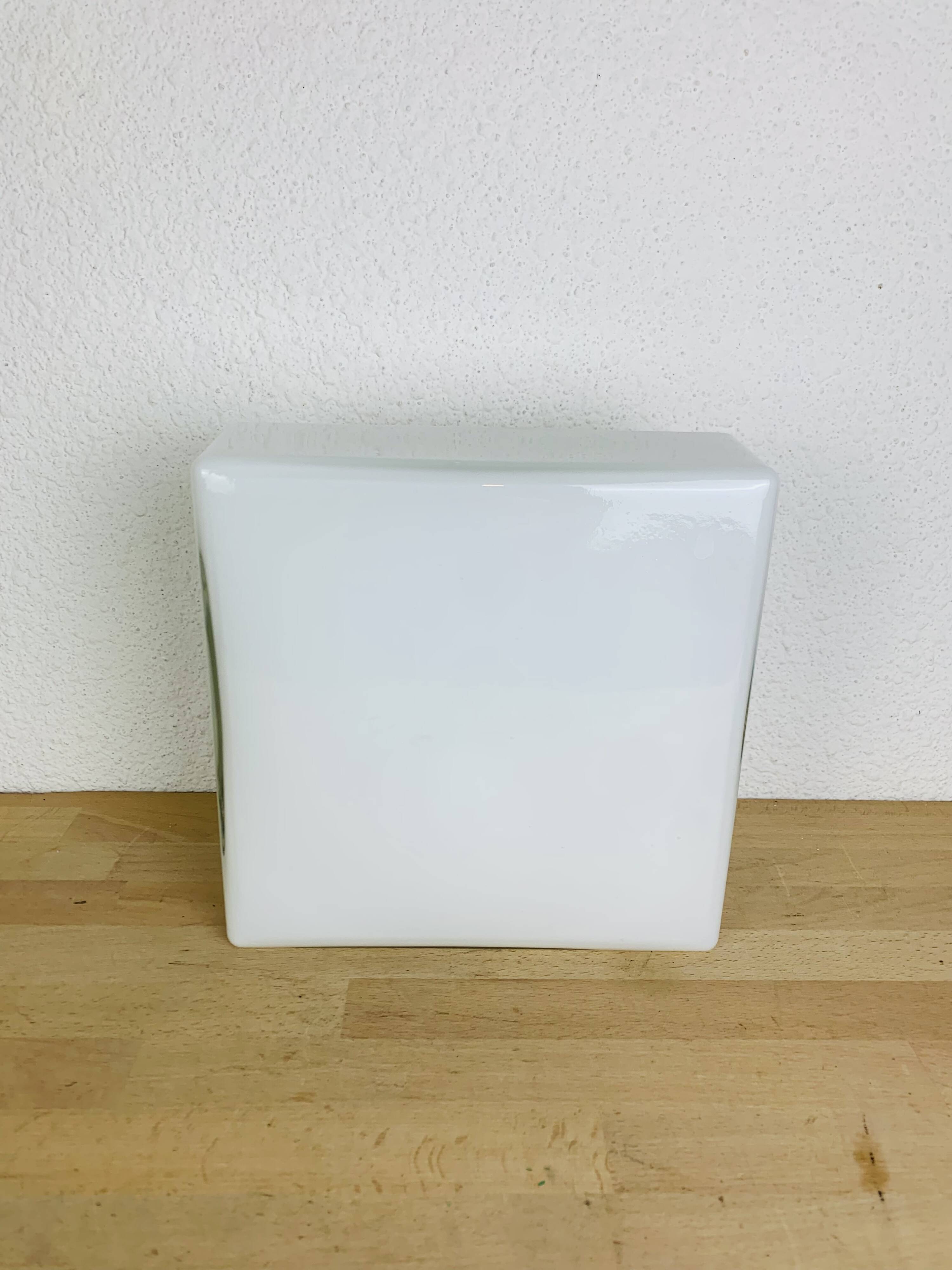 Lita 70s square opaline wall light, ceiling light