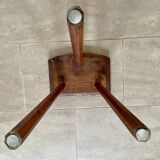Tabouret tripode en chêne massif 1950