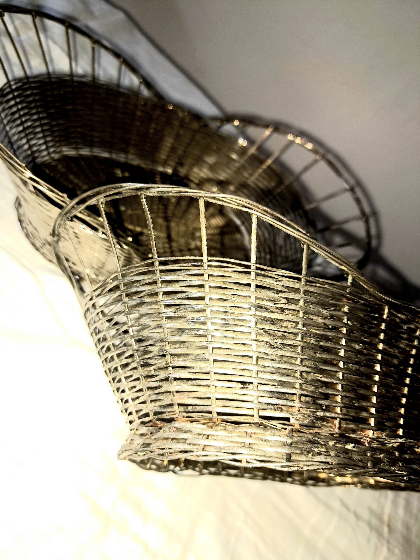 Two silver-plated baskets. Victorian style. Year 1960.