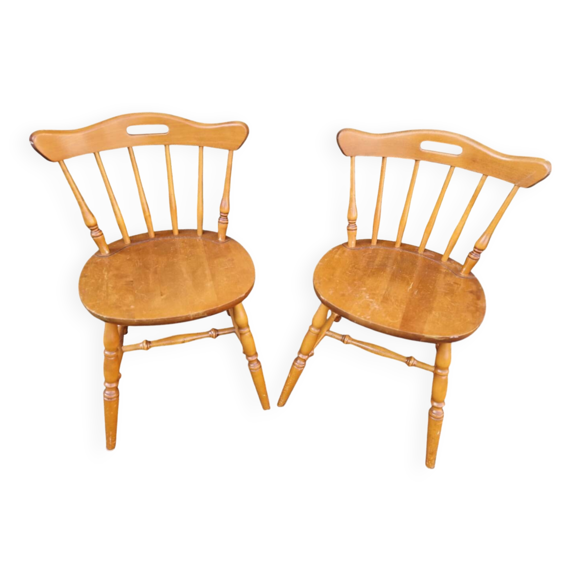 Pair of solid wood chairs 1963 by Nesto Sweden