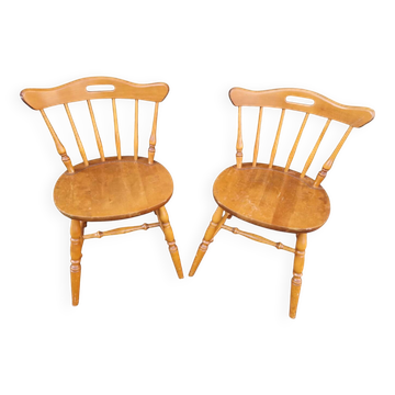 Paire de chaises en bois massif 1963 par Nesto Suède
