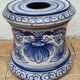 Nevers earthenware pedestal, Montagnon, floral decoration, late 19th century, 31 cm
