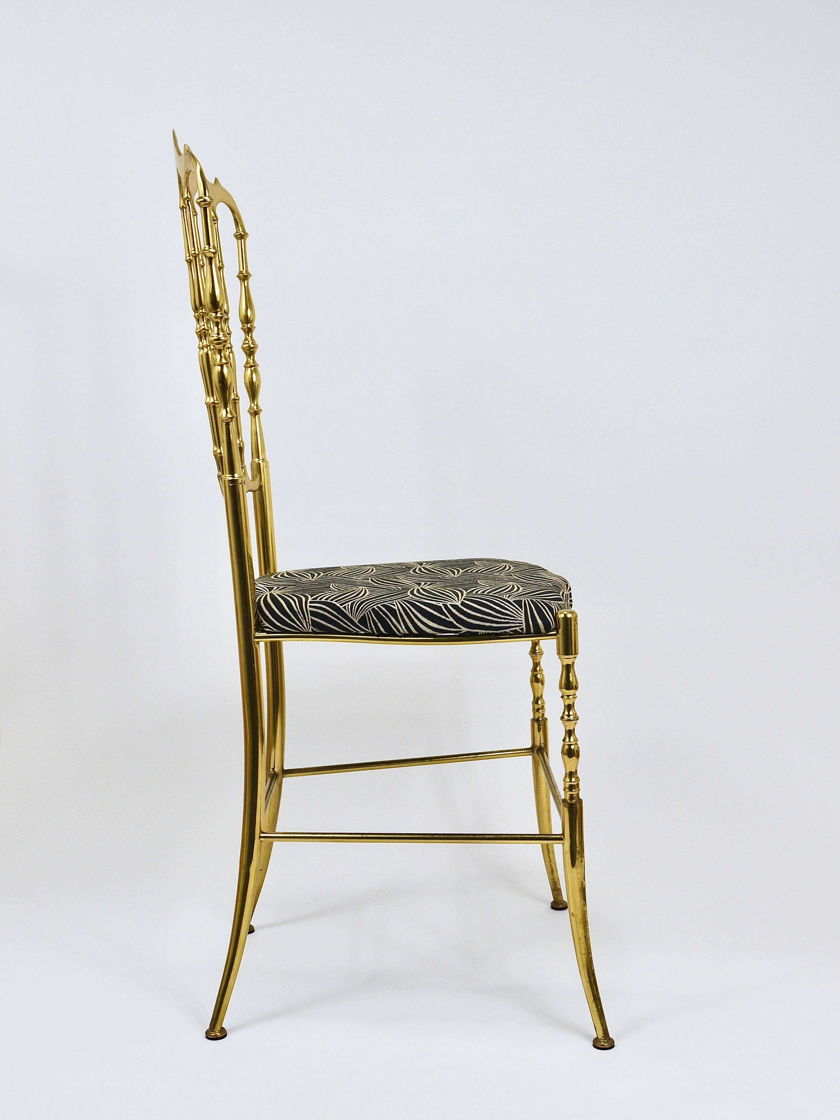 Mid-Century Chiavari Chair in Brass by Giuseppe Gaetano Descalzi, Italy, 1950s