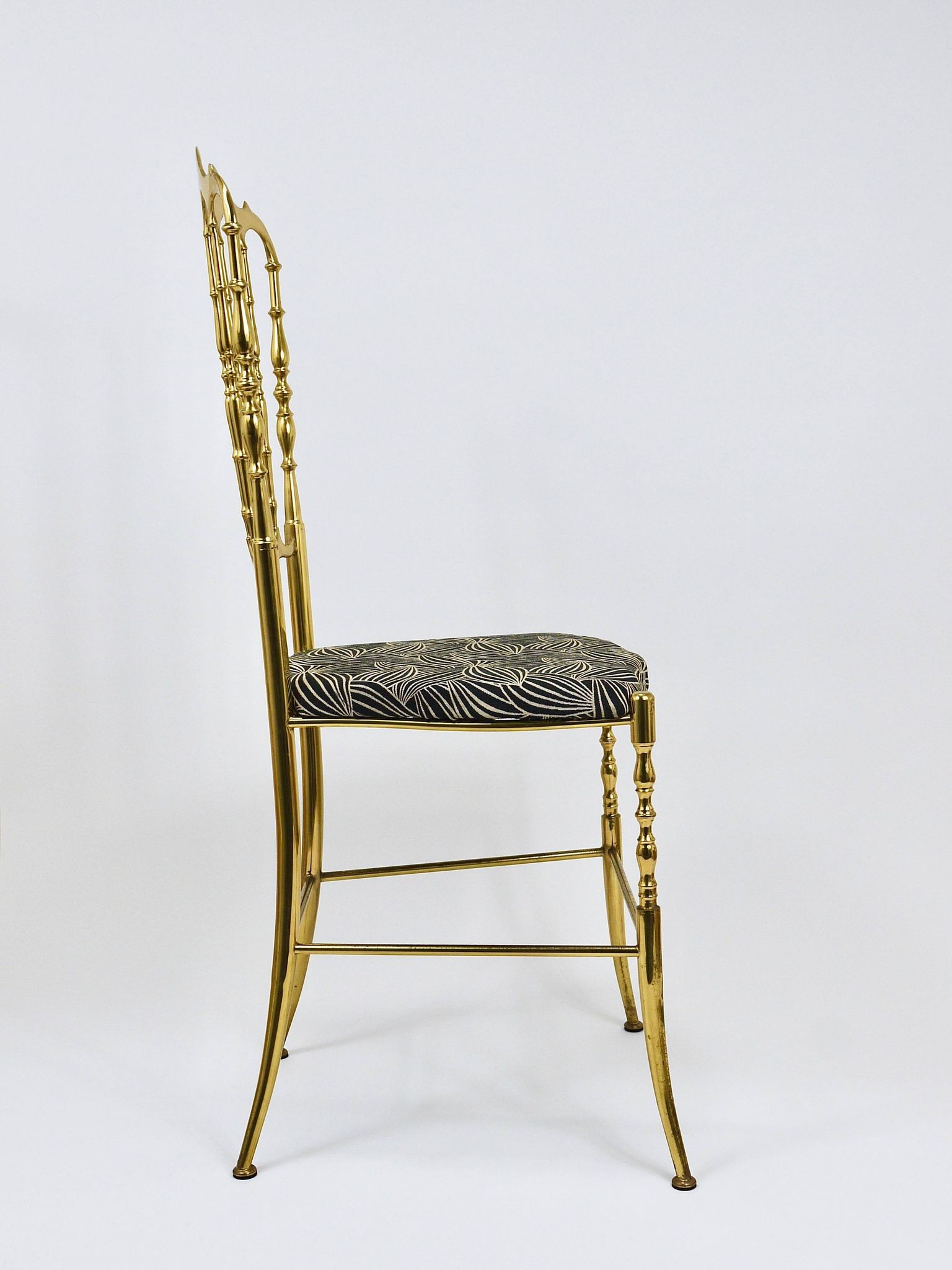 Mid-Century Chiavari Chair in Brass by Giuseppe Gaetano Descalzi, Italy, 1950s