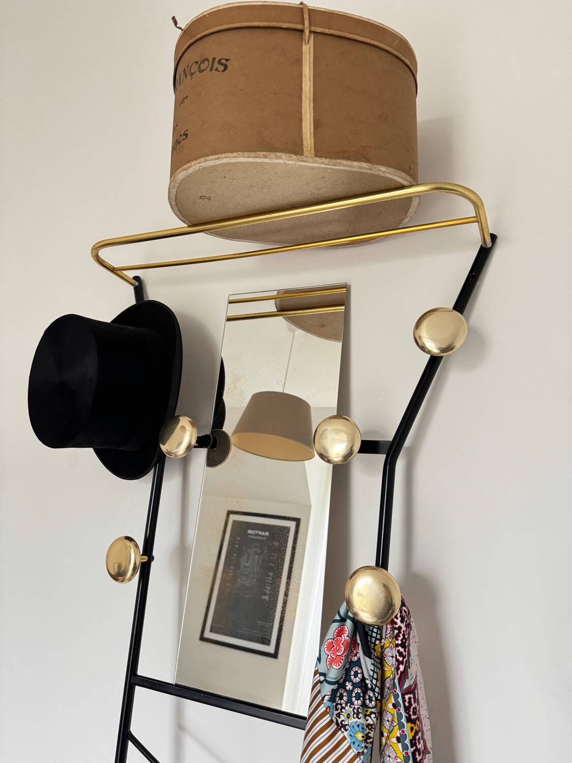 Vintage gold coat rack