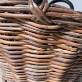 Raw wicker wood basket