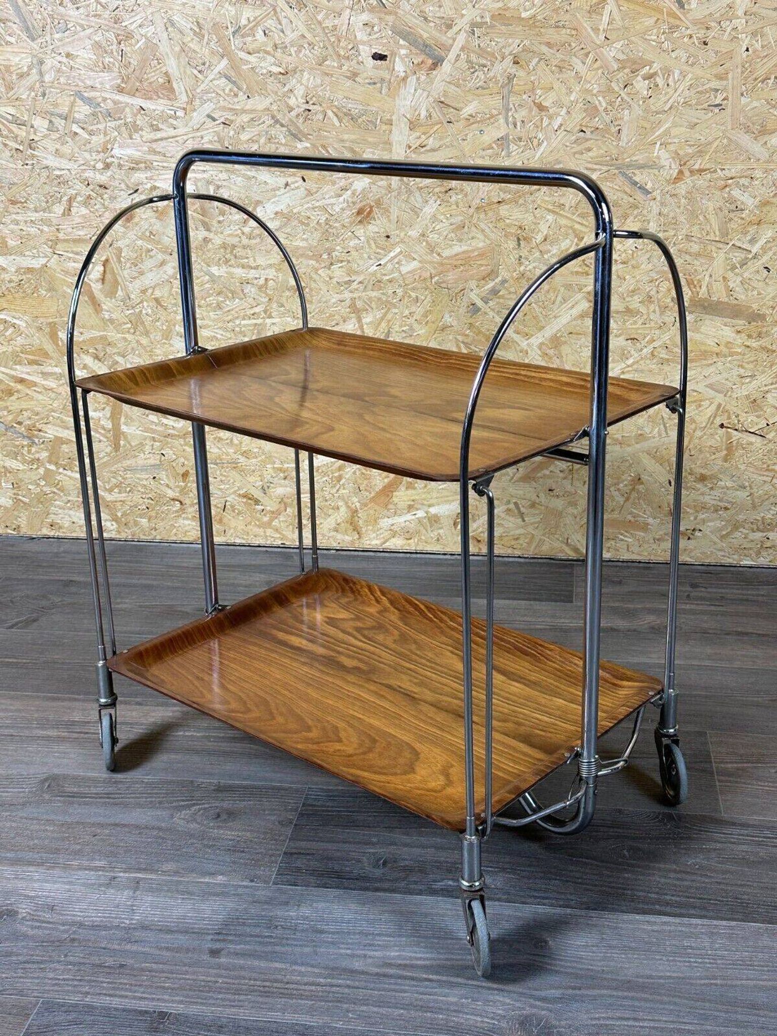 Chariot de service table d'appoint dinette space age brown design 60s 70s