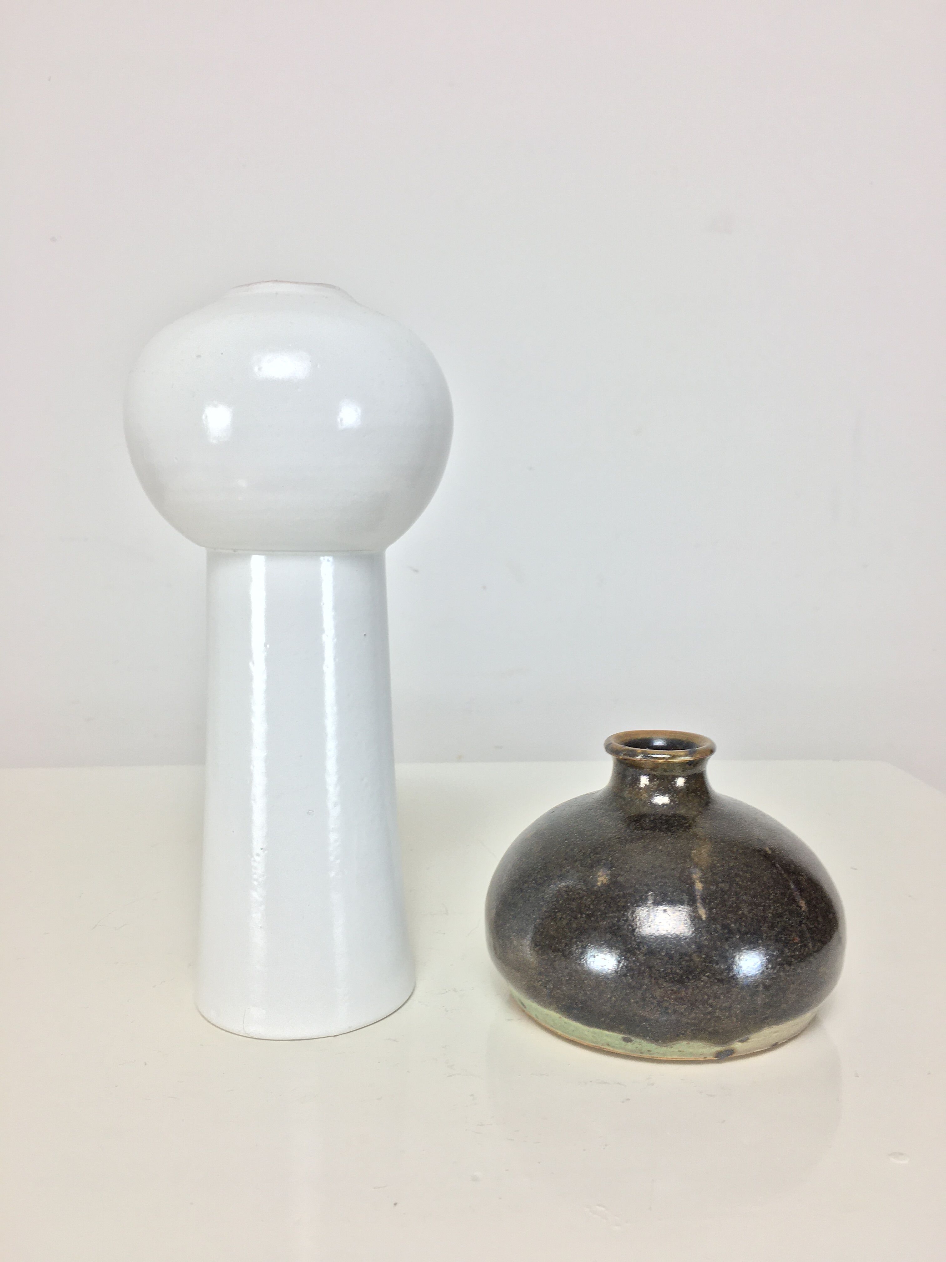 Scandinavian modernist vase, white ceramics