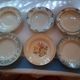 Assorted 6 old hollow plates dominant green