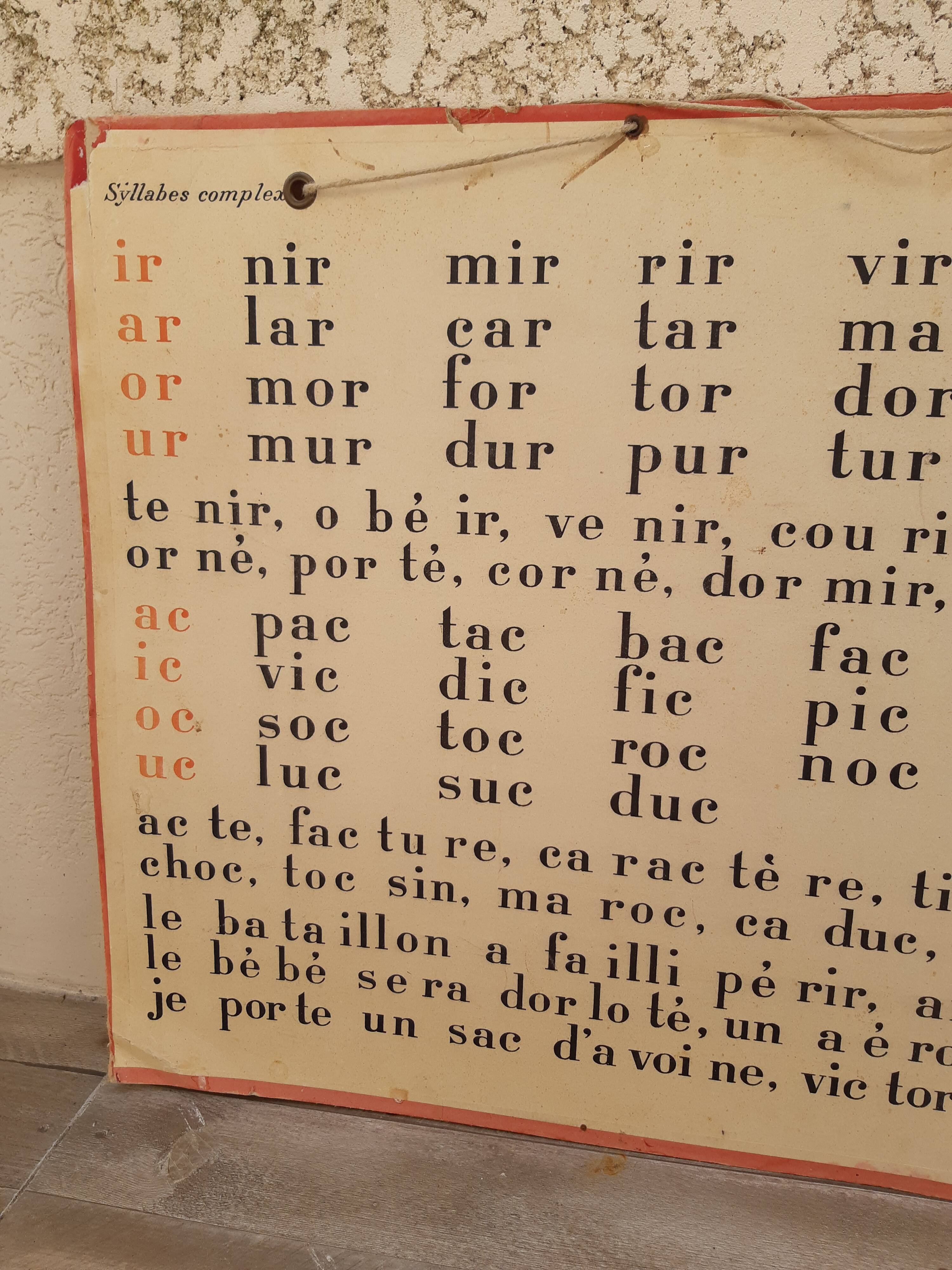 Old school poster "complex syllables"