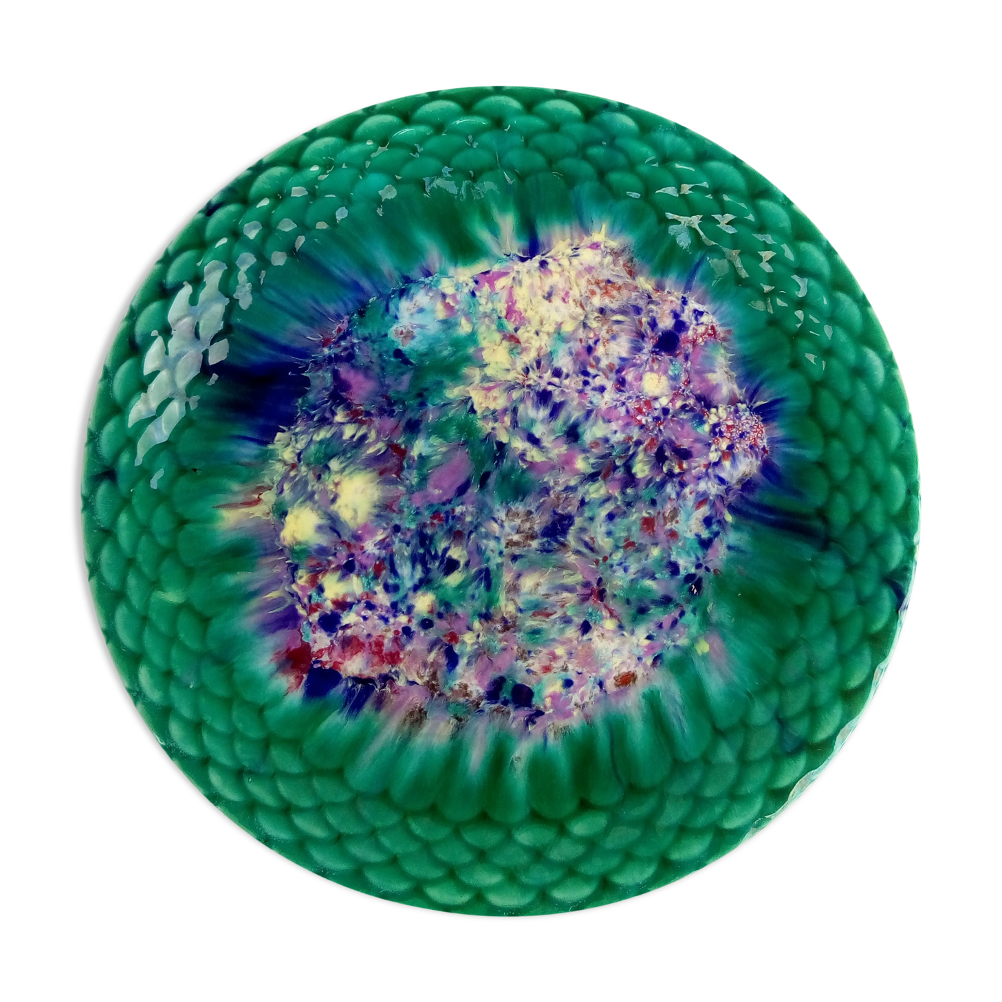 Assiette Morvan verte bleue et violette