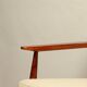 Scandinavian armchair and foot rest beige boucle design by H.lis