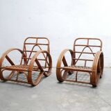 Vintage rattan pretzel armchair