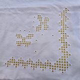 Antique linen Large sheets & 2 pillowcases Hand embroidered openwork butterflies