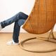 Danish armchair in woven rattan, with its metal stand, Nana Ditzel.