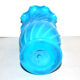 Ancient vase in turquoise blue opaline 18.5cm