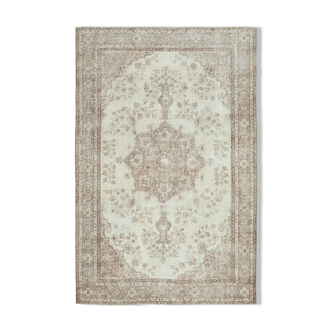 Tapis beige turc contemporain noué à la main 198 cm x 300 cm - 24956