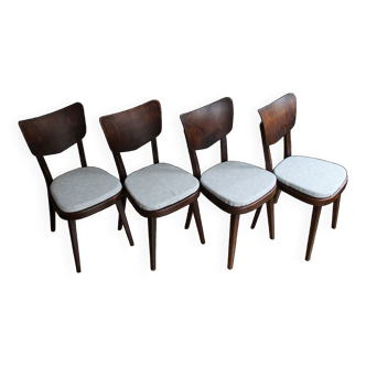 Ensemble de quatre chaises de salle à manger du milieu du siècle des années 1960 par TON