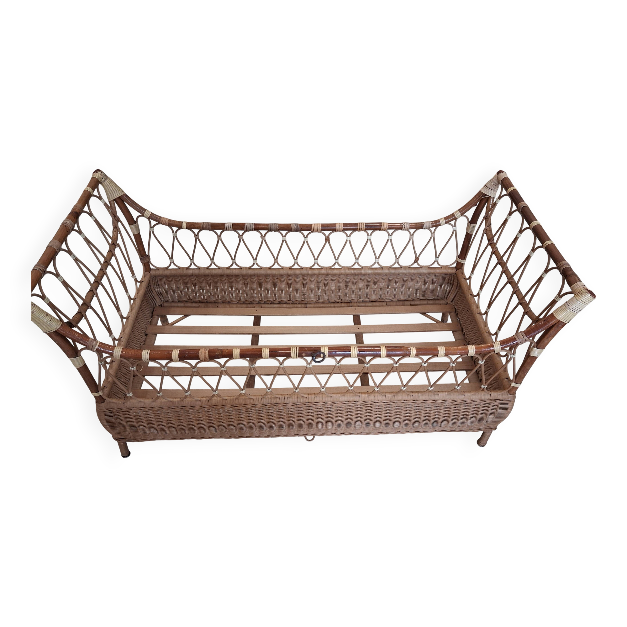 Rattan and wicker children's bed