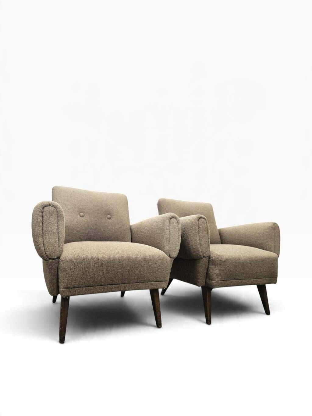Ensemble de 2 fauteuils/canapés gris vintage
