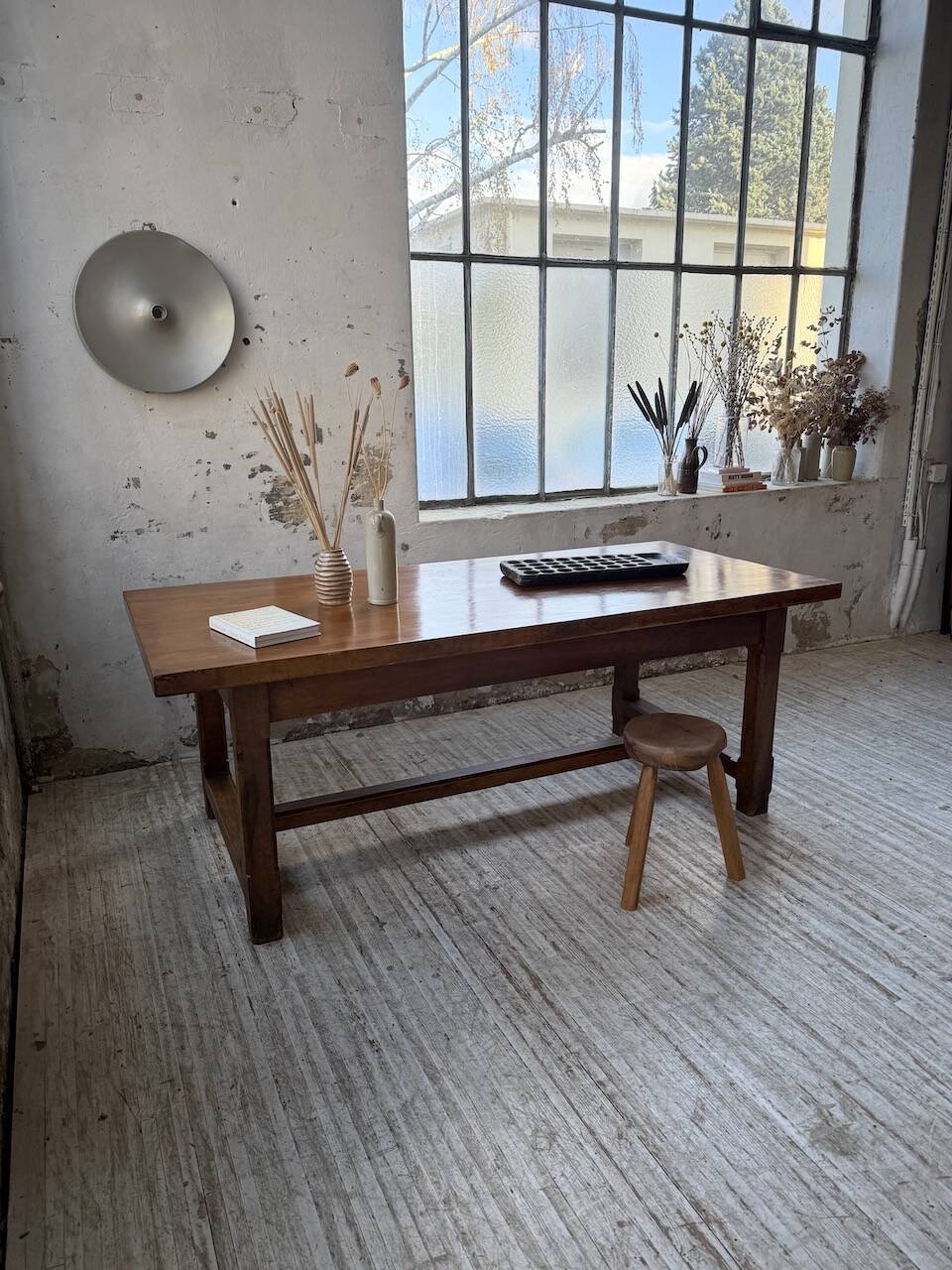 Rustic farmhouse table, solid oak, 2m