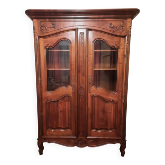 Regency bookcase in solid cherry wood stained walnut.